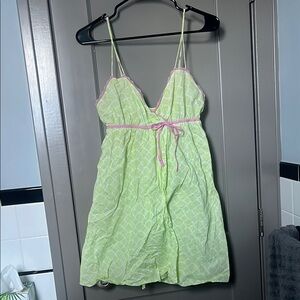 Lilly Pulitzer Pink and Green Babydoll Chemise
